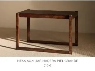 Mesa auxiliar Zara Home piel y madera