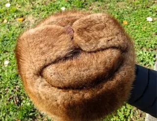 Gorro ruso de piel marrón