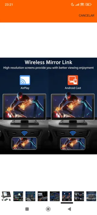 Reproductor Portátil Coche CarPlay Android Auto