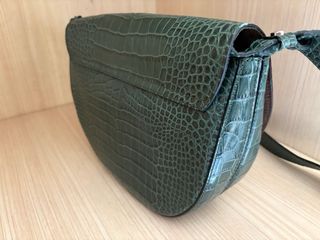 Bolso italiano piel verde cocodrilo