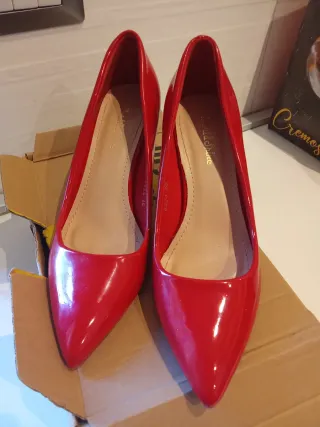 Scarpe décolleté rosse tacco 38