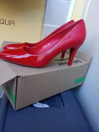 Scarpe décolleté rosse tacco 38