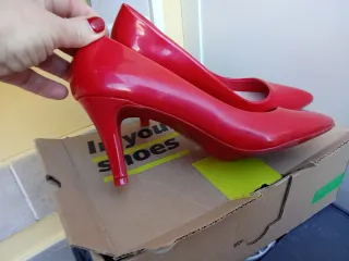 Scarpe décolleté rosse tacco 38
