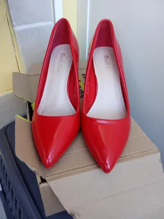 Scarpe décolleté rosse tacco 38