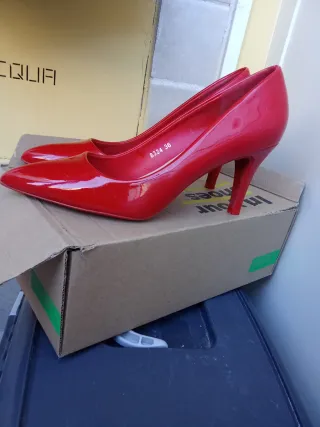 Scarpe décolleté rosse tacco 38