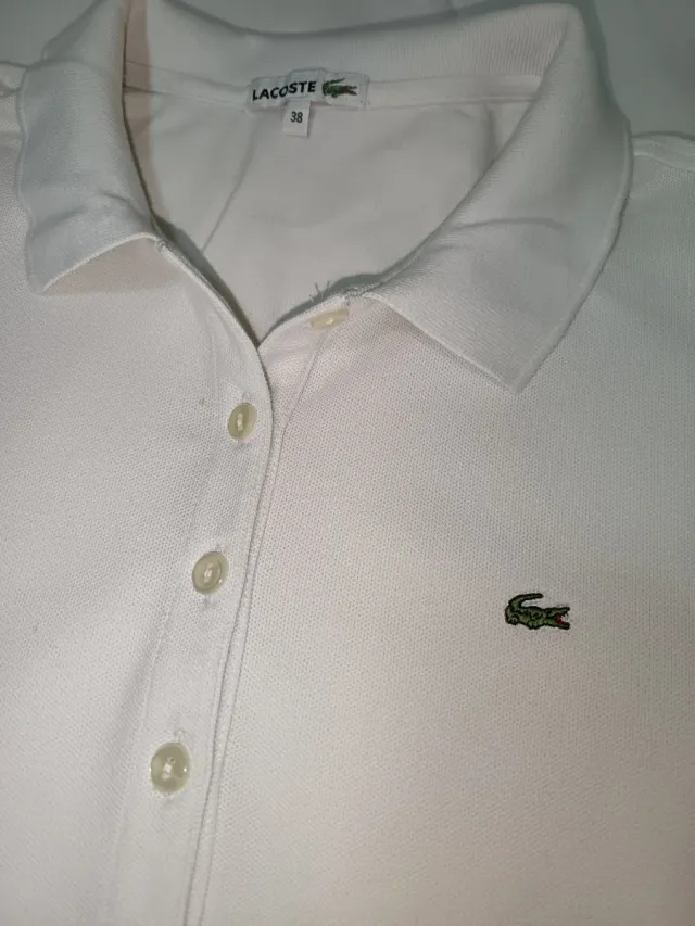 Polo Lacoste Mujer Blanco Talla 38