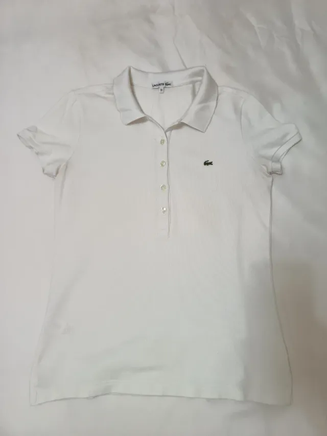 Polo Lacoste Mujer Blanco Talla 38