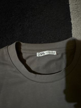 Camiseta Zara Gris Talla L