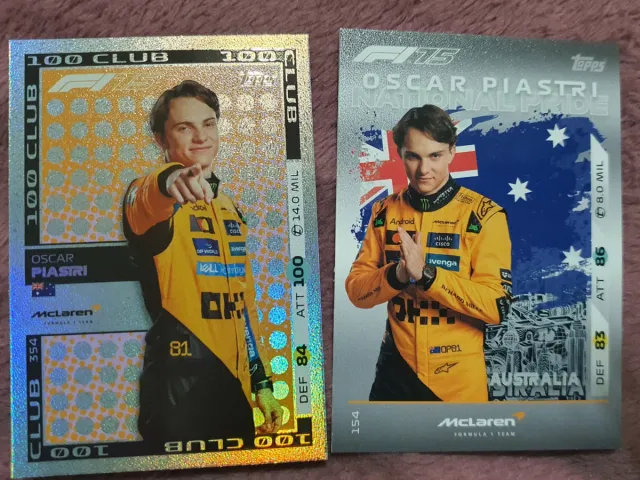 Cartas Oscar Piastri F1 colección 2025 Turbo Attax