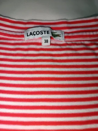 Polo Lacoste Mujer Rayas Rojas Talla M