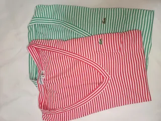 Polo Lacoste Mujer Rayas Rojas Talla M