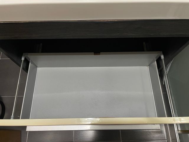 Mueble Lavabo Colgante Beige y Marrón