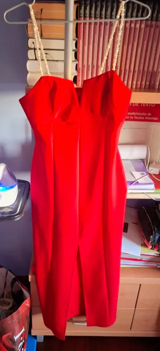 Vestido tubo Zara tirantes perlas