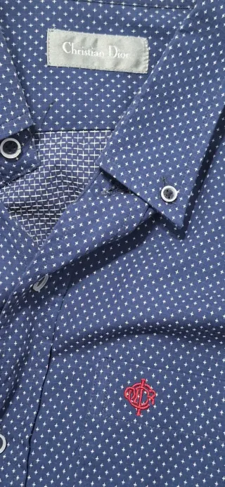 Camisa Christian Dior Azul estrellas blancas