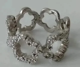 Anillos Plata Ley Circonitas Corazones Cuadrado