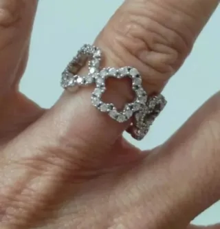 Anillos Plata Ley Circonitas Corazones Cuadrado