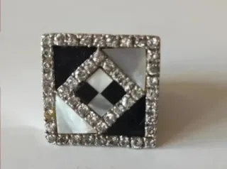 Anillos Plata Ley Circonitas Corazones Cuadrado