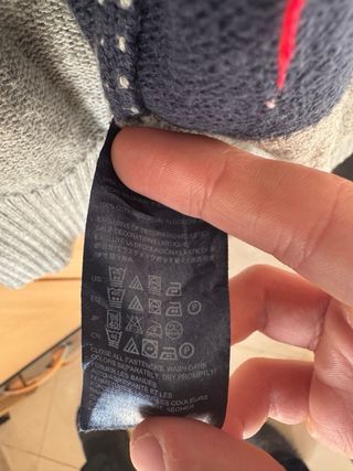 Maglione Zip Tommy Hilfiger Righe Blu Grigio