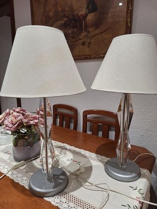 Lámparas de mesa cristal y metal (2)