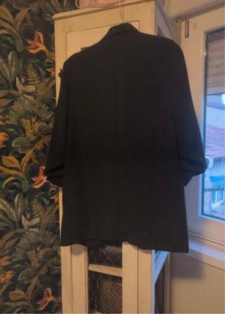 Blazer ZARA Negro manga fruncida
