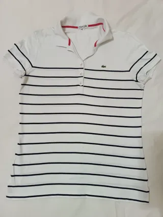Polo Lacoste Mujer Rayas Negras