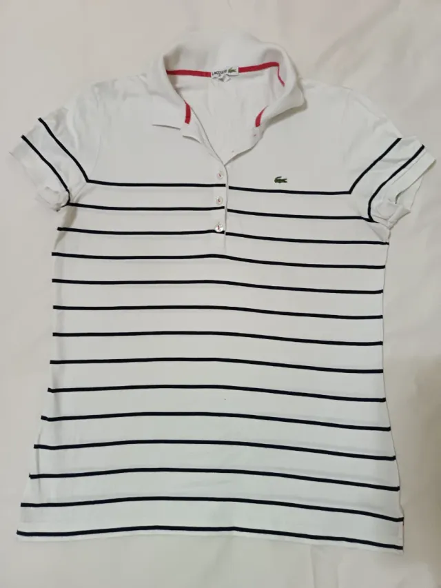 Polo Lacoste Mujer Rayas Negras