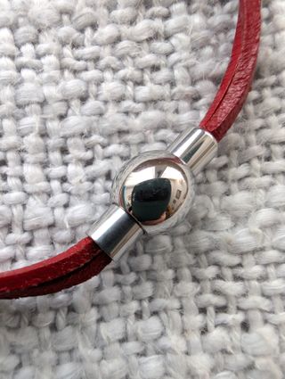 Pulsera/Gargantilla Cuero Rojo Cierre Imán