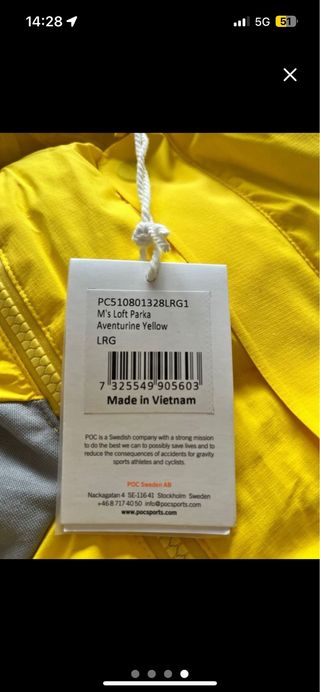 Chaqueta POC Loft Parka L Aventurine Yellow