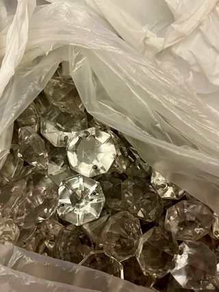 250 Octógonos cristal lámpara antigua
