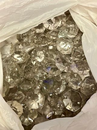 250 Octógonos cristal lámpara antigua
