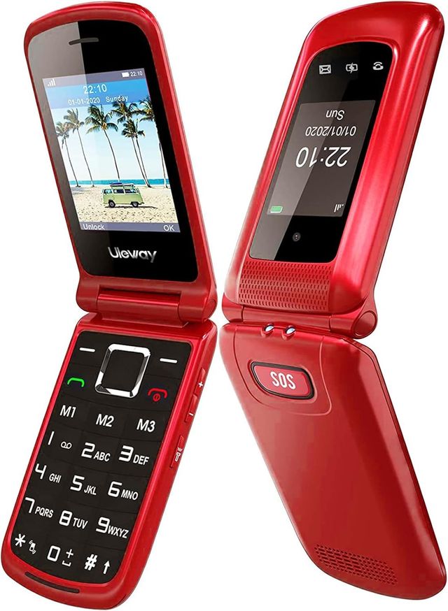 Cellulare Uleway G380D Anziani Tasti Grandi Rosso