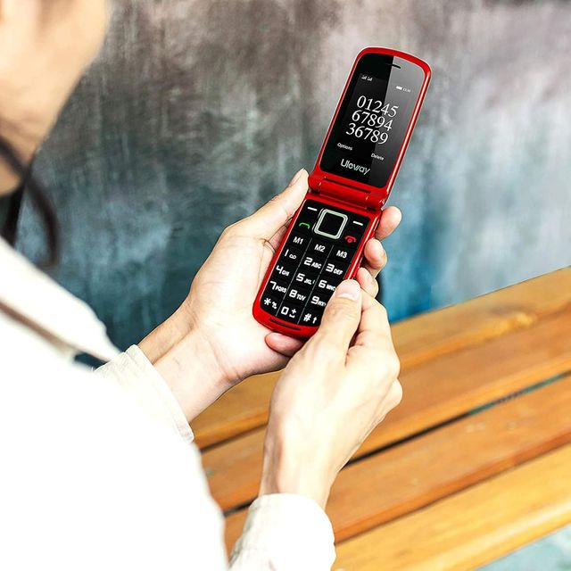 Cellulare Uleway G380D Anziani Tasti Grandi Rosso
