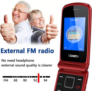 Cellulare Uleway G380D Anziani Tasti Grandi Rosso