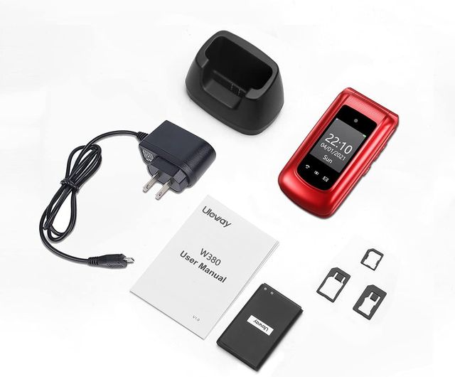 Cellulare Uleway G380D Anziani Tasti Grandi Rosso