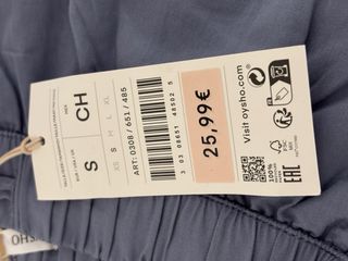 Pijama Oysho azul botones talla S