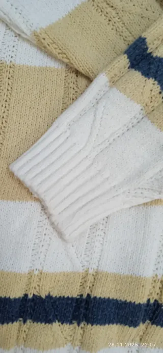 Jersey Lacoste Beige y Blanco Rayas