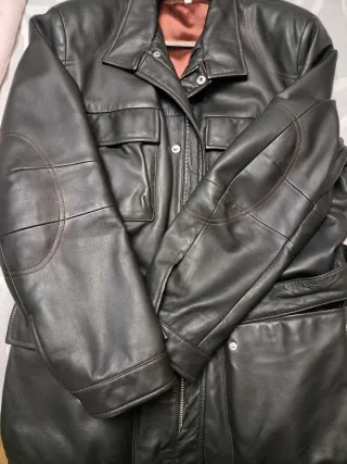 Abrigo Piel Hombre Saga Ibáñez Negro/Marrón