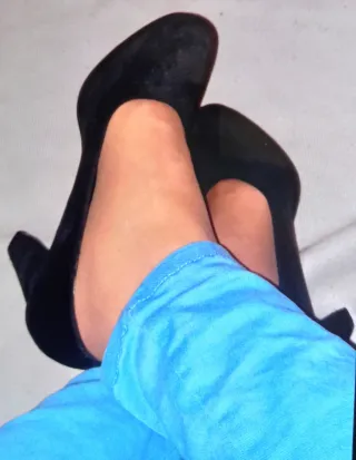 Zapatos tacón terciopelo negro talla 38