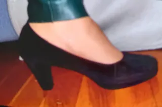 Zapatos tacón terciopelo negro talla 38