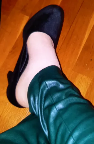 Zapatos tacón terciopelo negro talla 38