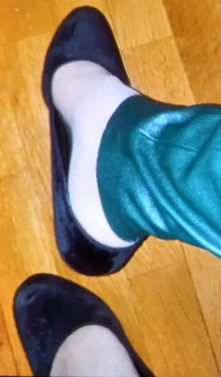 Zapatos tacón terciopelo negro talla 38