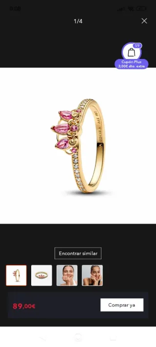 Anillo Pandora Corazón Princesa