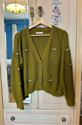 Chaqueta punto verde oliva Stradivarius