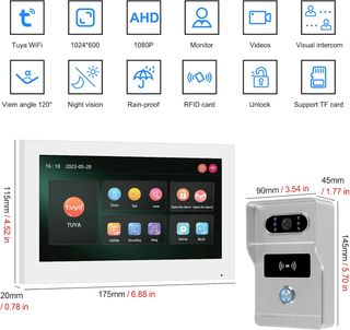 Kit videocitofono 2 fili Tuya 1080p