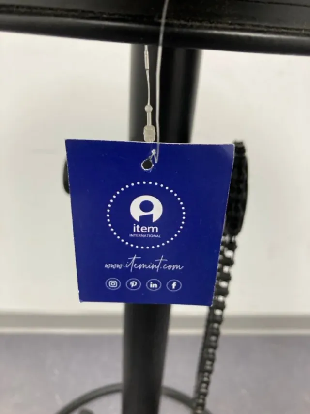 Taburete Vintage Cuero Marrón y Metal Negro