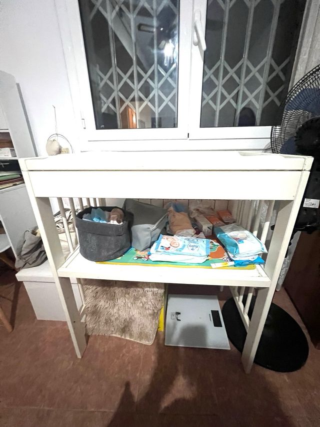 Cambiador bebé madera blanco