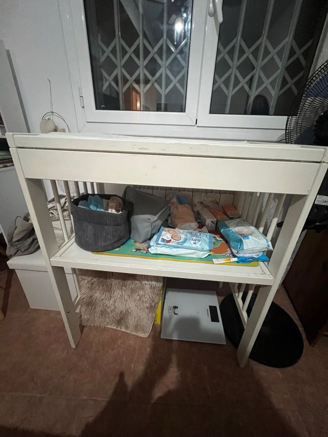 Cambiador bebé madera blanco