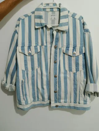 Chaqueta vaquera de rayas Lefties Talla S