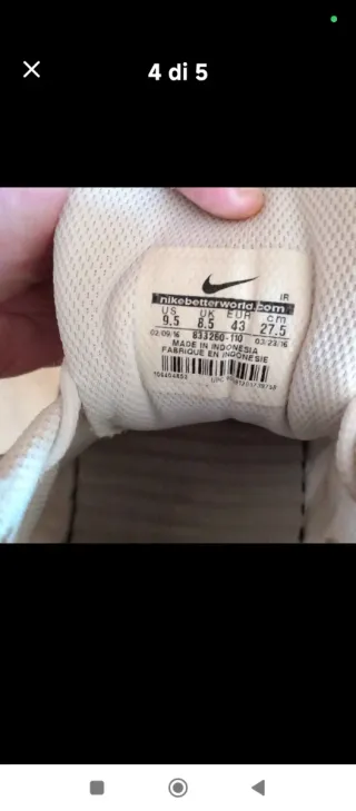 Scarpe Nike Uomo Taglia 43 Bianche