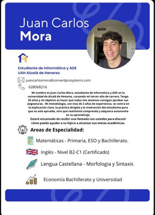 Profesor Particular de Matemáticas e Ingles.